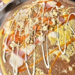 ไข่ไก่+ชีสยืด+ไข่กุ้งสีส้ม+แฮมไก่+ไก่หยอง