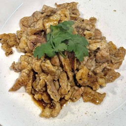 กระเทียมหมู(กับข้าว)