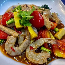 ตำเหลากุ้ง + หมูยอ