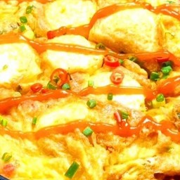 ข้าว ไข่เจียวเต้าหู้ไข่
