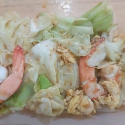 กะหล่ำผัดไข่กุ้งสด กับข้าว
