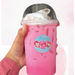 นมชมพูเย็น แก้ว22oz.