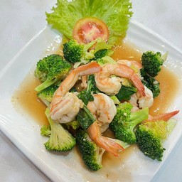 บล็อกโคลีผัดกุ้ง