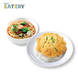 [ข้าวไข่เจียวนัว] ข้าวไข่เจียว+ต้มยำปลา