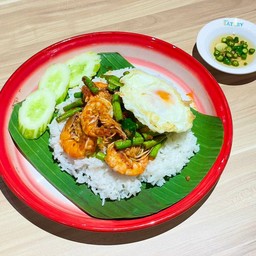 [เจมส์กระเพราถาด] ข้าวราดผัดพริกแกง