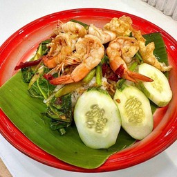 [เจมส์กระเพราถาด] ข้าวคะน้ากุ้ง