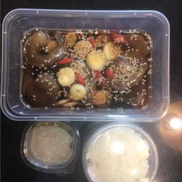 กุ้งแก้วดองซีอิ๋ว+น้ำจิ้มซีฟู้ด+ข้าว