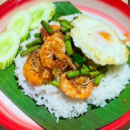 [เจมส์กระเพราถาด] ข้าวผัดพริกแกงกุ้ง