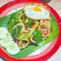 [เจมส์กระเพราถาด] ข้าวคะน้าทะเล