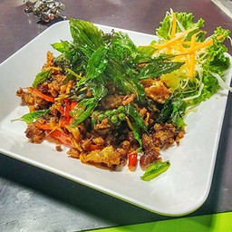 ปลาดุกฟูผัดขี้เมา