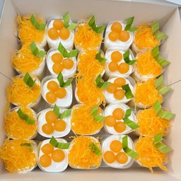 Set 6 happy birthday  มินิเค้ก25ชิ้น (ฝอยทอง+ทองหยอด)