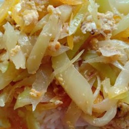 ผัดมะละกอผัดไข่  (กับข้าว)