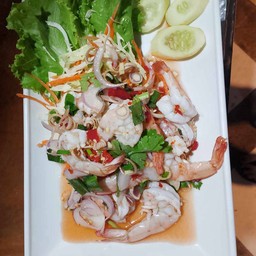 ยำตะไคร้กุ้งสด