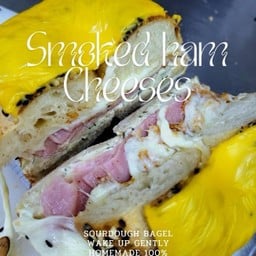 Smoked Ham Cheese Bagel Sandwich