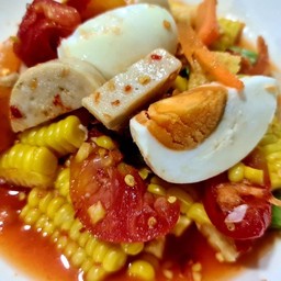 ตำข้าวโพดไข่เค็มหมูยอ