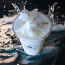 มะพร้าวน้ำหอมปั่นนมสด & วุ้นกะทิออเจ้า