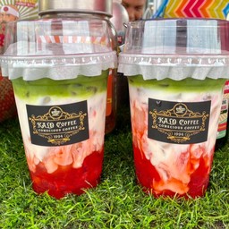 ชาเขียวสตอเบอรี่ นมสด