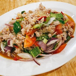 ยำวุ้นเส้นหมูสับ ปลาร้า