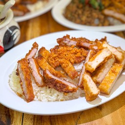 ข้าวหมูทอด+หมูยอ