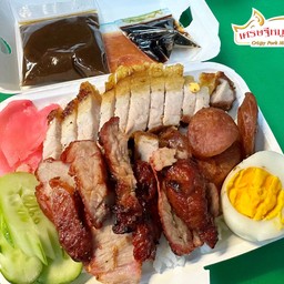 ข้าวหมูแดง+หมูกรอบ