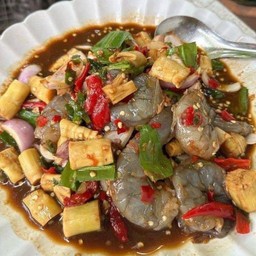 ตำหน่อไม้กุ้งสดๆๆ😀