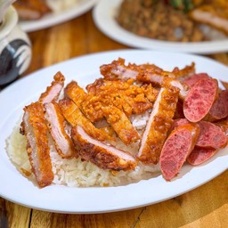 ข้าวหมูทอด+กุนเชียง