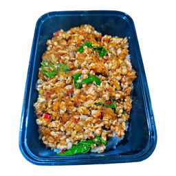 ข้าวกะเพราหม่าล่า (ใส่วุ้นเส้น)