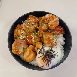 ข้าวหน้าไก่เทอริยากิ + ไข่ออนเซน