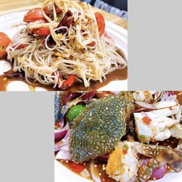 [คู่อร่อย] ตำซั่ว + ยำปูม้า