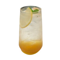 Honey lemon Italian soda with honey jelly