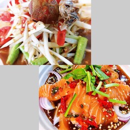 [คู่อร่อย] ปูปลาร้า+ยำแซลมอน