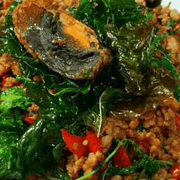 ข้าวกะเพราไข่เยี่ยวม้า