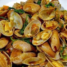 หอยลายผัดน้ำพริกเผา