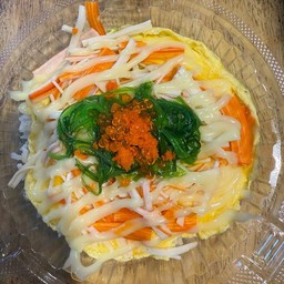 ข้าวไข่ข้นหน้าปูอัดมายองเนสไข่กุ้ง