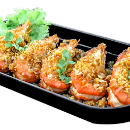 กุ้งแม่น้ำทอดกระเทียม