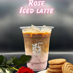 Shortbread Cookie Rose Iced Latte