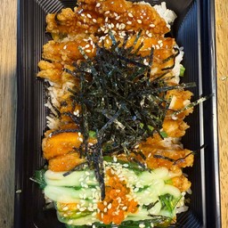 ข้าวไก่ทอดซอสบาร์บีคิว