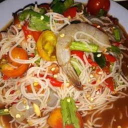 ตำขนมจีนกุ้งสด