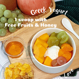 Your Design Greek Yogurt 60g (1 scoop L) กรีกโยเกิร์ต โฮมเมด พร้อมท้อปปิ้งผลไม้