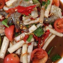 ตำไหลบัวกุ้งสด