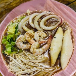 ซุปน้ำหอยเป๋าฮื้อเห็ดหอมทะเล+เลือกเส้นได้ตามใจชอบ