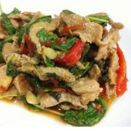 กะเพราหมูชิ้น