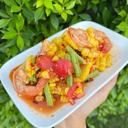 ตำข้าวโพดกุ้งสด(สุก)