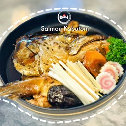 หัวปลาแซลมอนต้มซีอิ๊ว