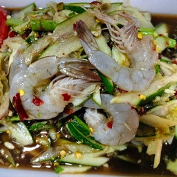 ตำแตงกุ้งสดปูปลาร้า