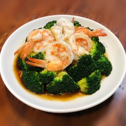 บล็อคโคลีผัดกุ้ง