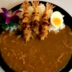 แกงกะหรี่กุ้งทอด