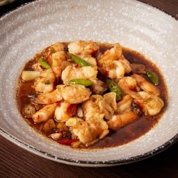 กุ้งผัดพริกขี้หนูสวน