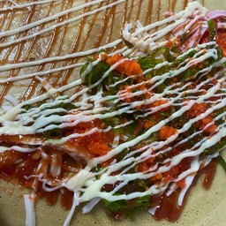 สาหร่าย+ไข่กุ้ง ราดซอสมะเขือเทศ มายองเนส