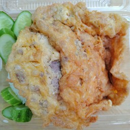 ไข่เจียวหมูสับ + โค้ก